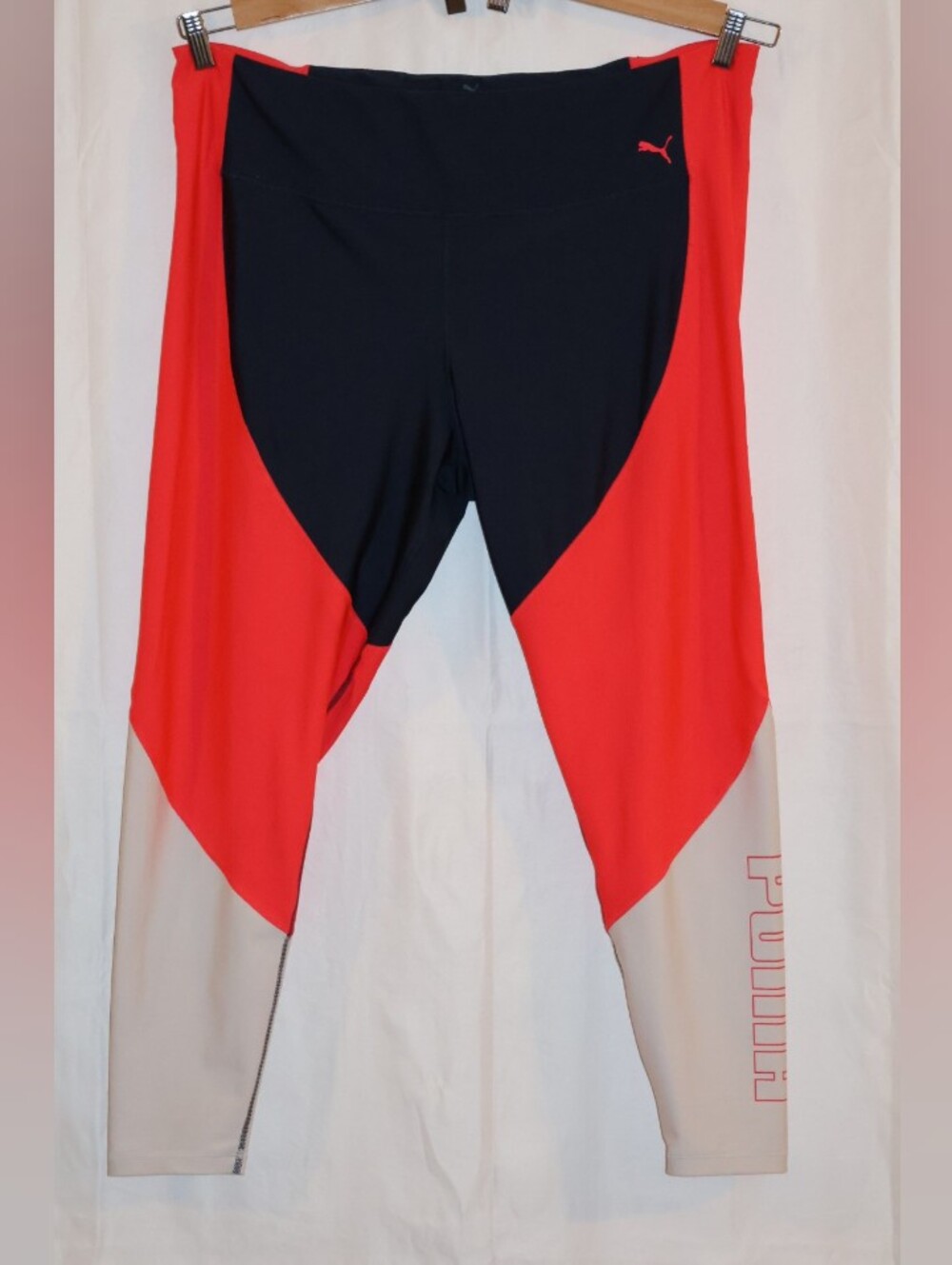 Puma Colorblock Train Eversculpt Logo High Waist 7/8 Tights-Sunblaze Spellbound